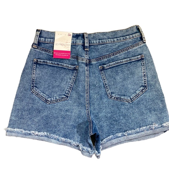 SOLD Hi-Rise Jean Shorts, Distressed, Boyfriend Midi, Acid Washed, NWT , 7/27 - Picture 8 of 9